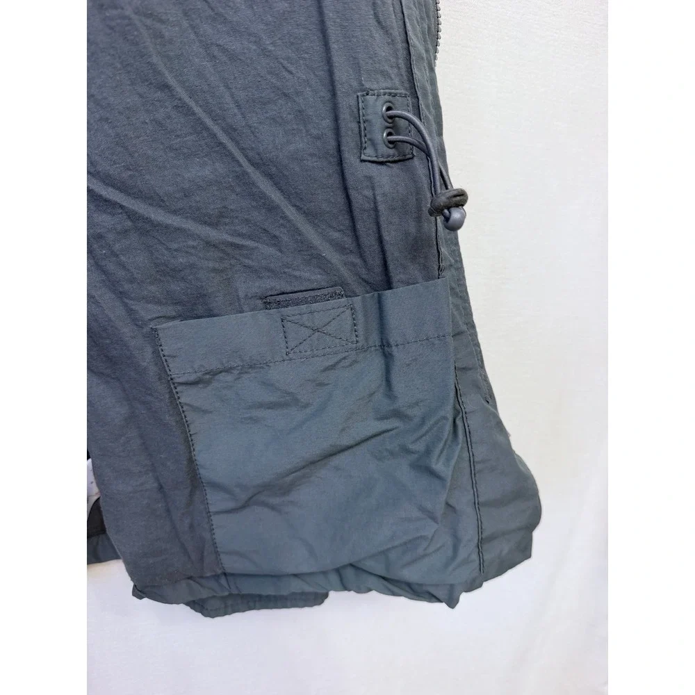 Gap Mens Fall Fatigue Utility Jacket Blue Slate Gray Hooded Field Coat Medium